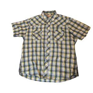 🤠 Wrangler Pearl Snap Short Sleeve Western Shirt – Size XL #0034
